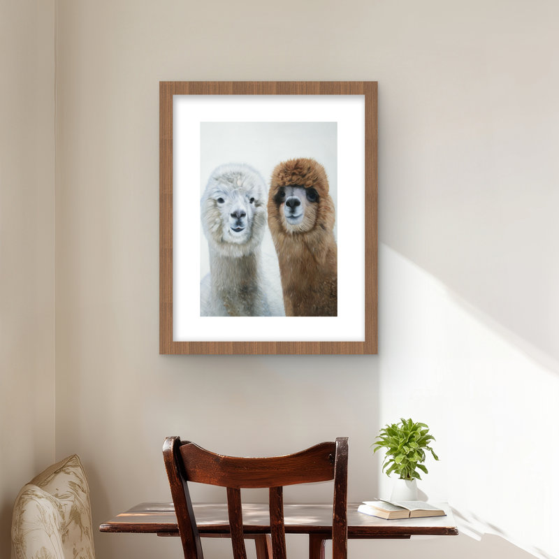 Deux lamas - animaux de la ferme Hygge, Brun, H 20 po x l 16 po