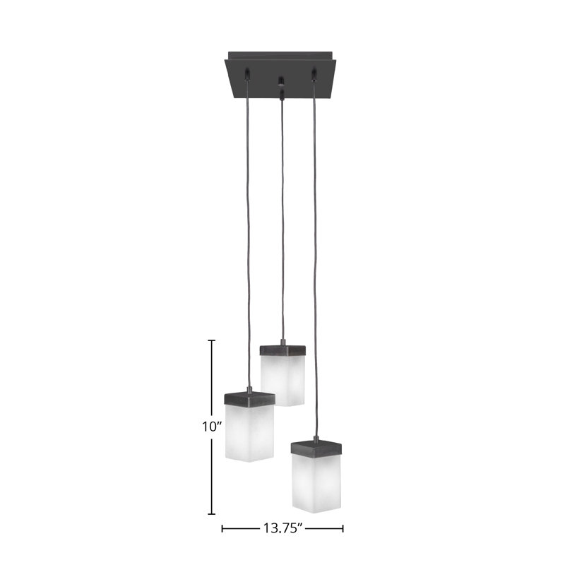 Luminaire suspendu grappe 3 lumières Nouvelle, Espresso, Blanc