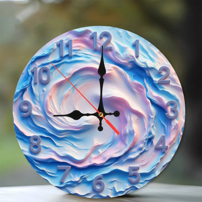 Abstract Colorful Swirl Wall Clock Home Decor