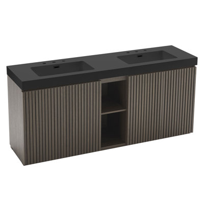 72" Double Bathroom Vanity with Solid Surface Top