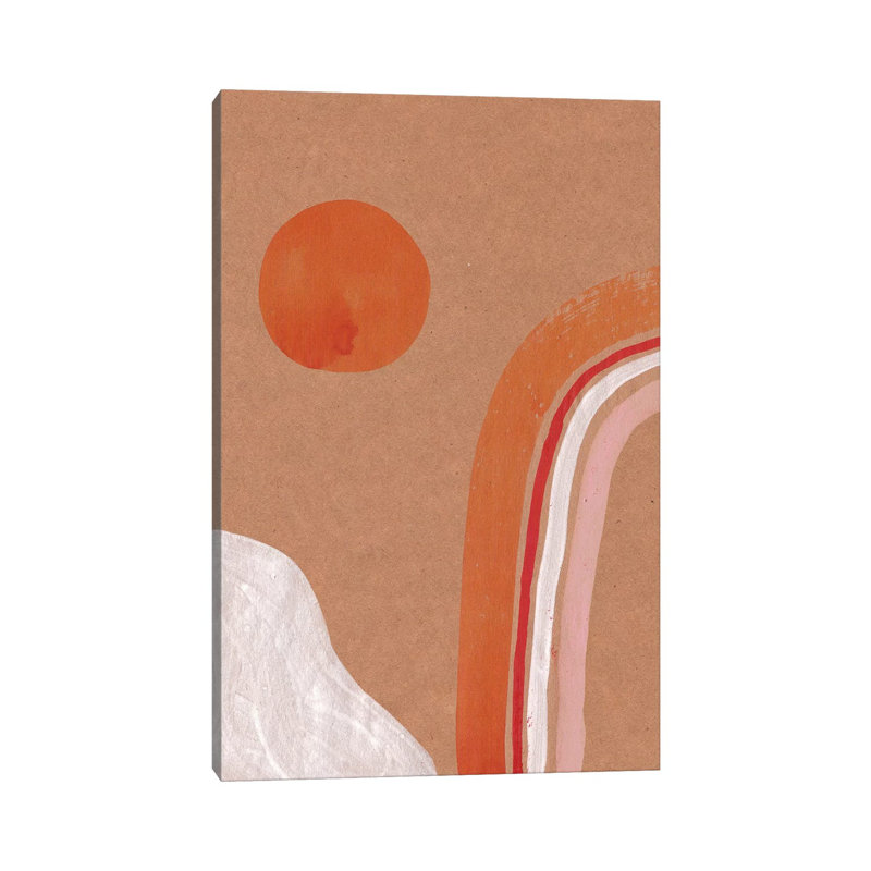 Abstract Sun And Rainbow by Whales Way - Print on Canvas, 101.6cm H x 66.04cm W x 3.81cm D, Wrapped Canvas