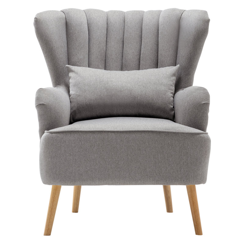 Grey Pink Sofa with cushion footstool, Grey Linen