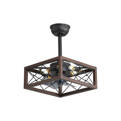 Ventilateur de plafond en cage de 18 pouces avec lumières et télécommande
