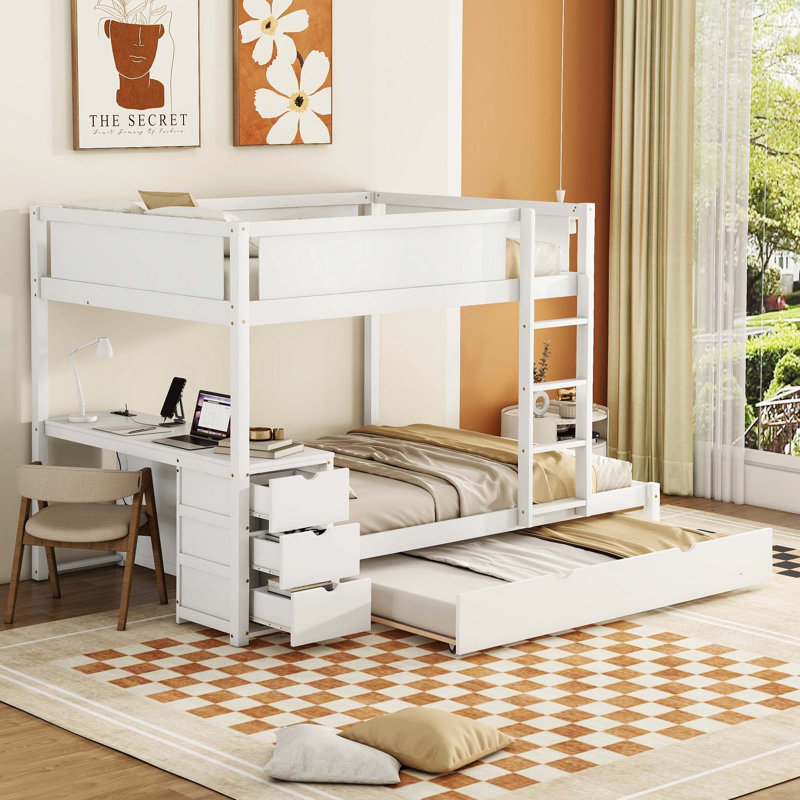 Lit superposé Jamia Kids, Double sur double, Blanc