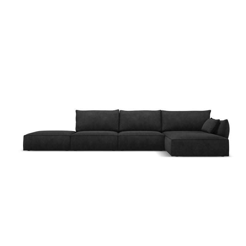 Laughlan 5 Seater Corner Sofa , Black