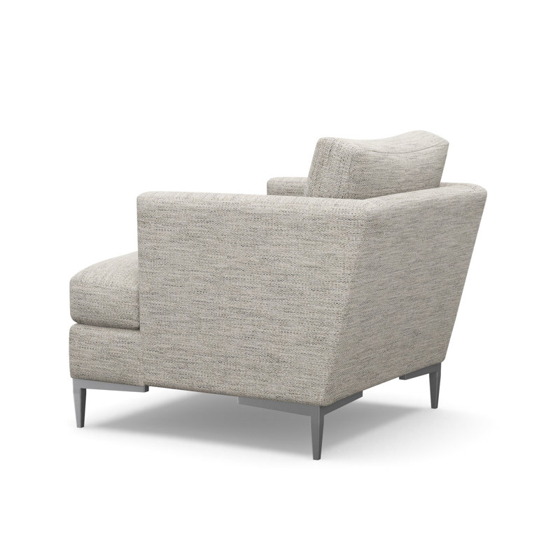 Aiden Accent Chair, Polished Stainless, Merino Porcelain (Performance fabric) 1360-96