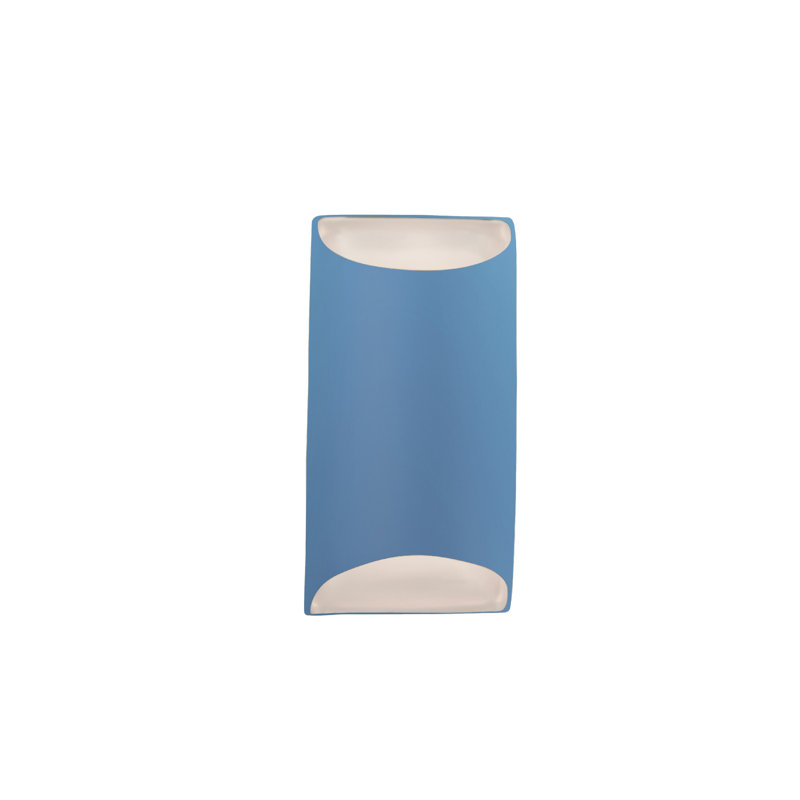 Applique murale en céramique Beda, H 10,75 po x l 5,5 po x P 4 po, Bleu ciel