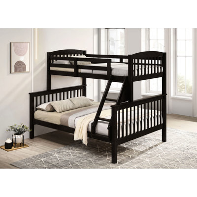 Lit superposé simple en noyer avec lattes, angle, bois franc massif et style transitionnel, l 60 po x P 81 po H 68 po