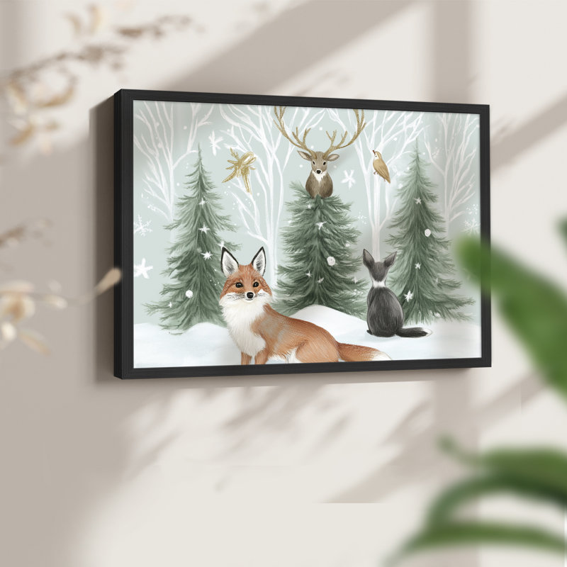 Art de Noël - Cxxxv - reproduction encadrée, H 16 po x l 20 po, Noir, noir, noir, noir