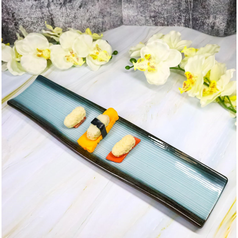 Seikai Sky Collection Large 16.5" Elongated Rectangular Wavy Serving Platter