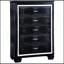 1 pièce, commode crocodile style contemporain, poignée en croûte de diamant, queue d'aronde anglaise, 5 tiroirs, finition miroir noir de 3 m