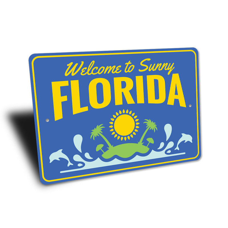 Panneau en aluminium Sunny Florida, H 10 po x l 14 po x P 0,04 po