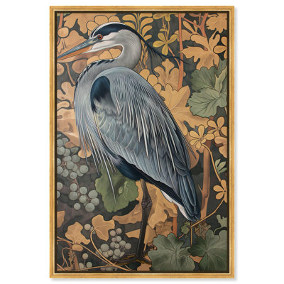 Heron’s Blue Serenade Canvas Bird Maximalist by Art Remedy