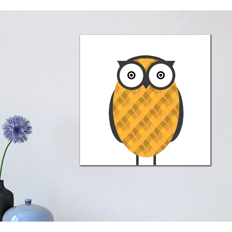 Owl Orange by 5by5collective - Wrapped Canvas Print, 45.72 cm H x 45.72 cm W