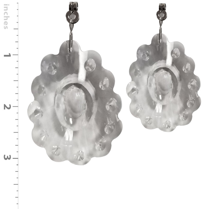 Flower Design Crystal Faceted Ceiling Fan Pull Chains, Polished Brass