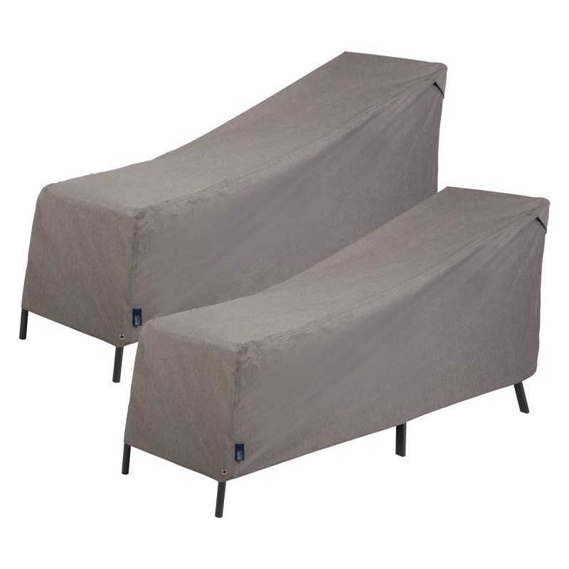 Housse pour chaise longue d'extérieur Modern Leisure Garrison, paquet de 2, imperméable, L 65 po x l 28 po x H 29 po, granit