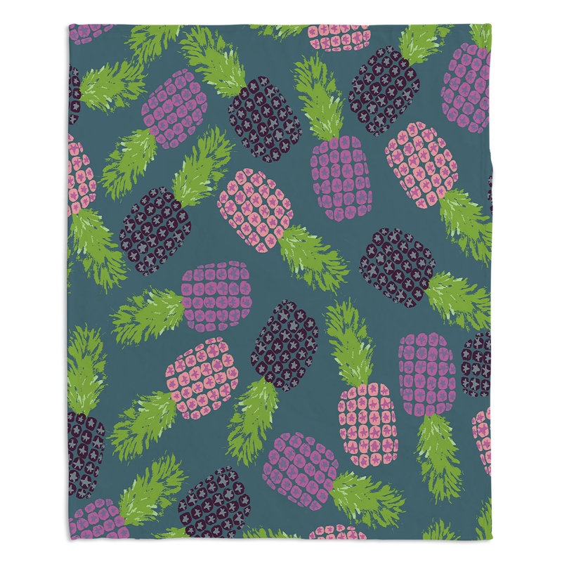  Couverture à fruits et ananas, 51 po x 60 po