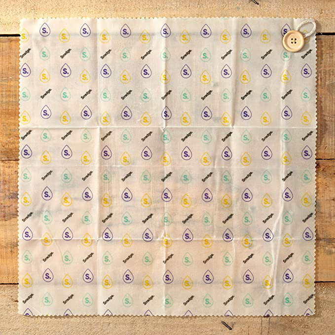 Smidge Beeswax Food Wrap Roll, Droplet Print, 20.5cm H x 0.5cm W