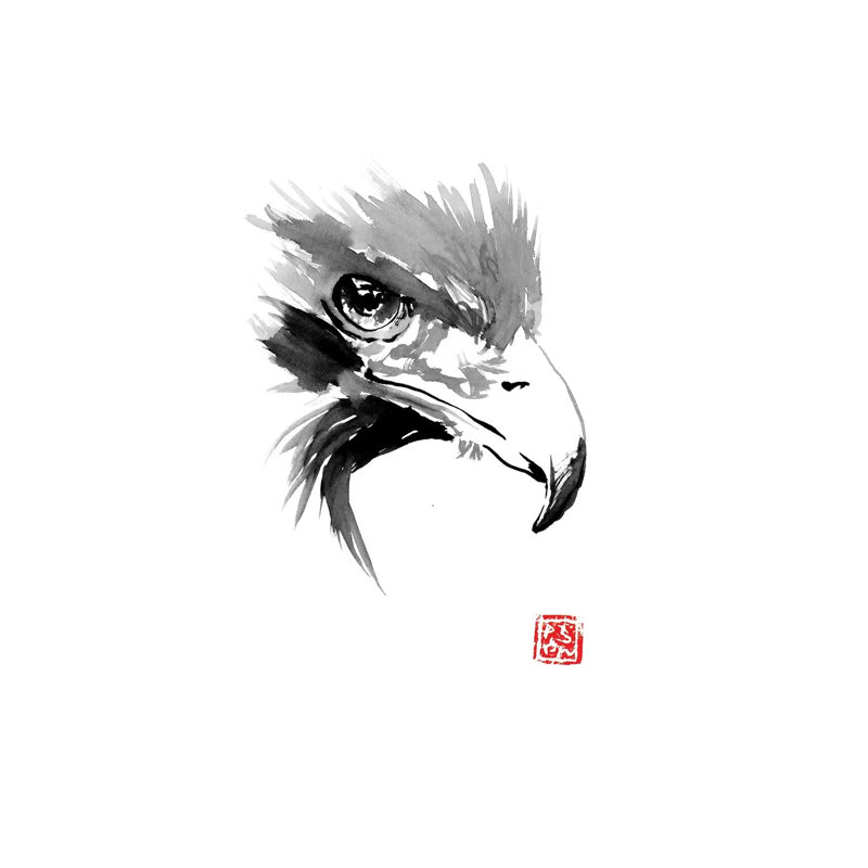 Eagle by Péchane - Print on Canvas, 20.32 cm H x 30.48 cm W, Wrapped Canvas