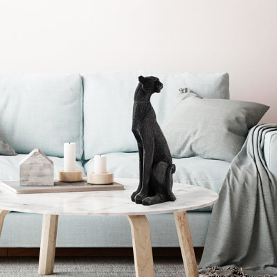 Objet décoratif peint à la main, noir, 5,9 x 16,9 x 5,9 pouces | 100% polyester, poids léger à 3,1 lb | Variations de couleurs uniques pour une touche distinctive | Parfait pour la décoration intérieure, le salon ou le bureau