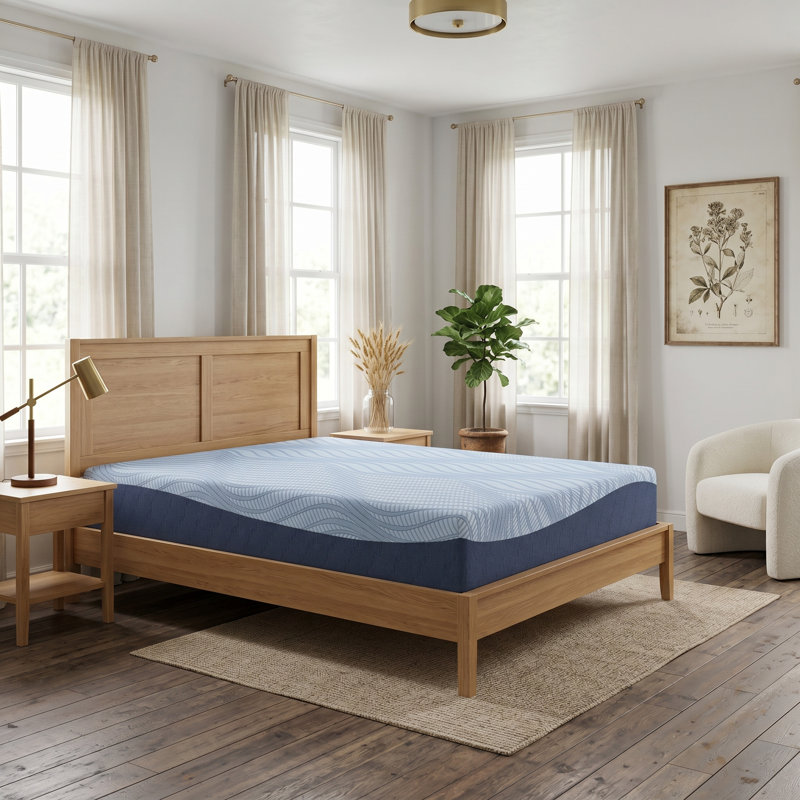  Matelas en mousse viscoélastique Serena, Très grand lit, 12", Bleu