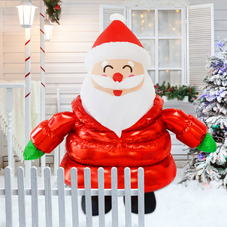 Christmas Inflatable 5FT Smiley Santa Claus Inflatable Outdoor Santa Clause Christmas Decorations