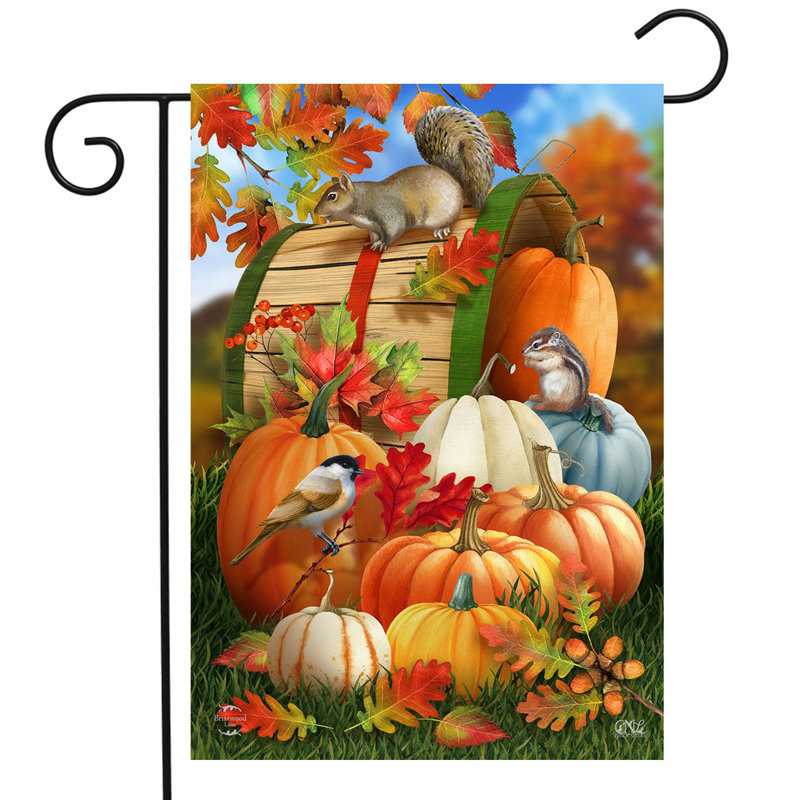 Fall Pumpkin Gathering Garden Flag