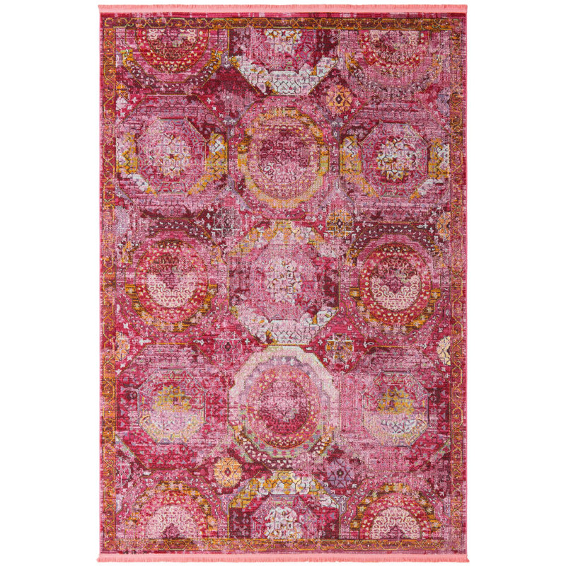 Folmar Oriental Indoor Rug, Rectangle 5'5" x 8', Pink