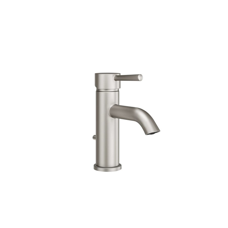 Robinet de salle de bain à un trou avec drain, Nickel brossé