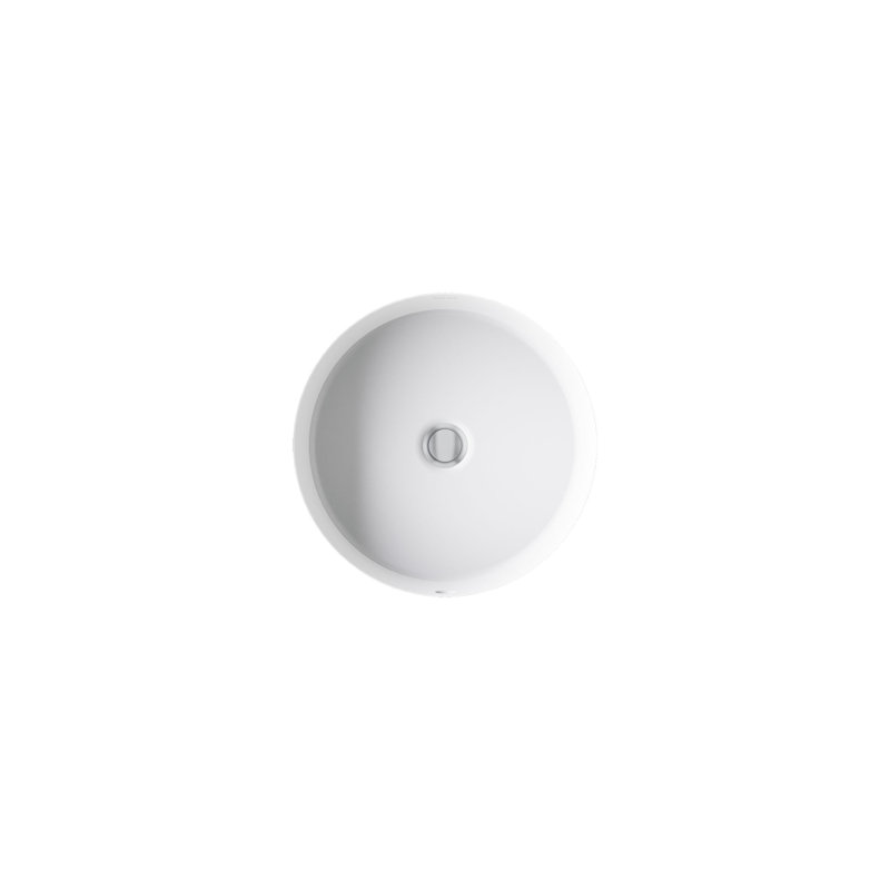 Verticyl Ceramic Vitreous China Circular Undermount Bathroom Sink with Overflow, White