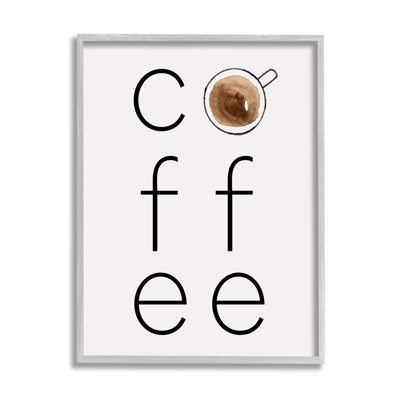 Illustration giclée encadrée « Café » (texte et tasse) par Corinne Rose Designs