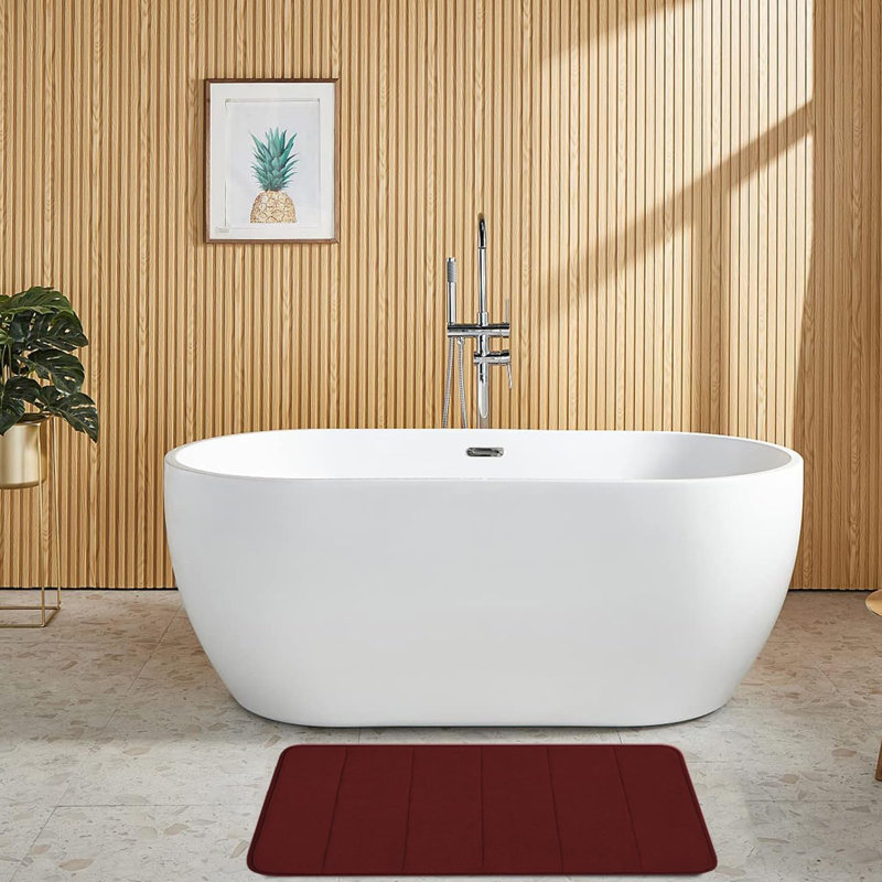 Tapis pour salle de bain Yorlei, Vin rouge