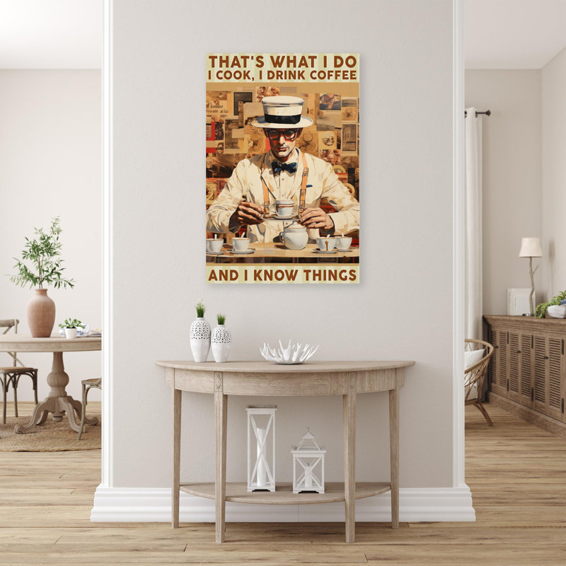 «Man I Cook I Drink Coffee» sur toile, H 36 po x l 24 po x P 1,25 po