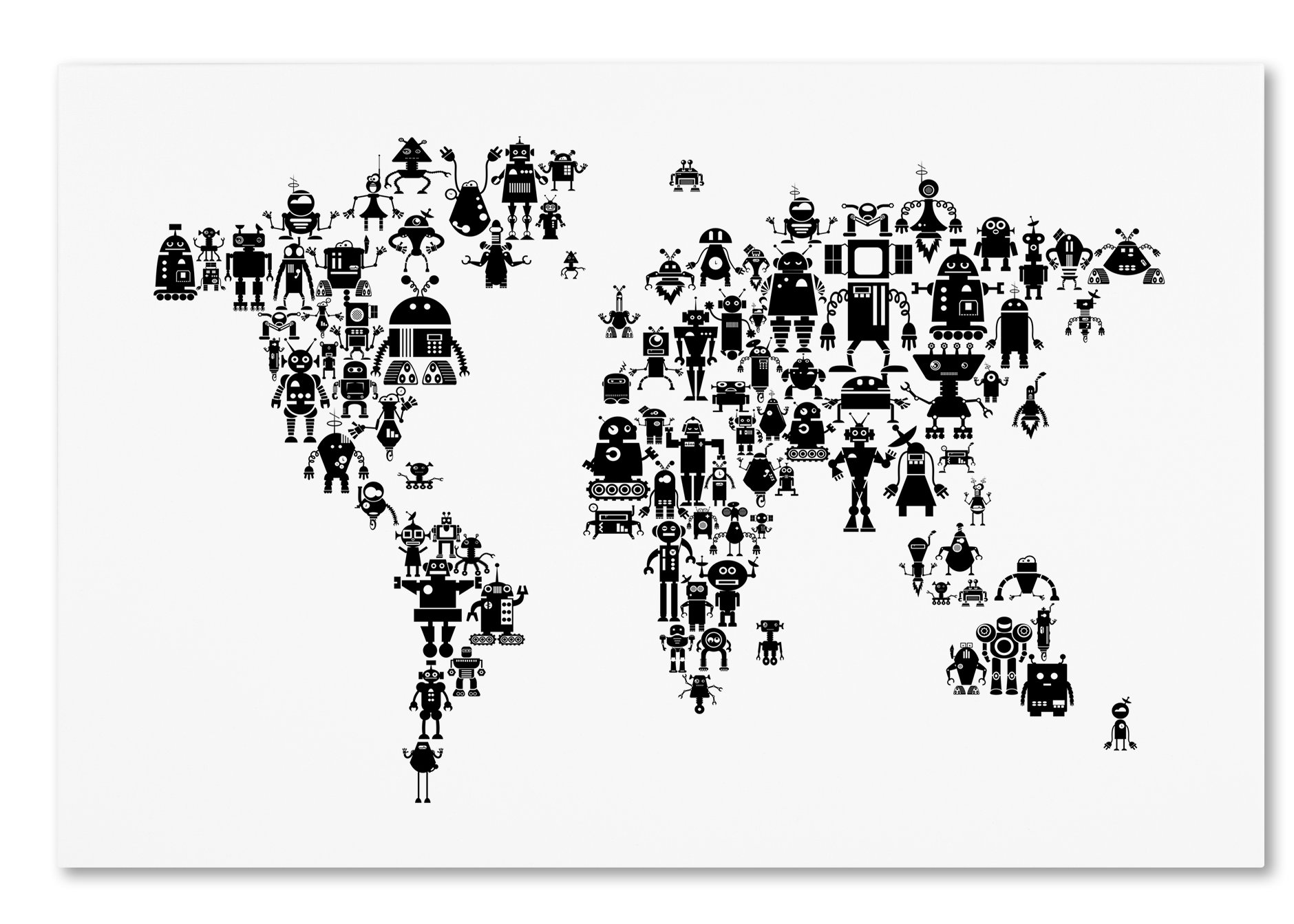 Harriet Bee Izobel Robot Map of the World Canvas Art - Wayfair Canada