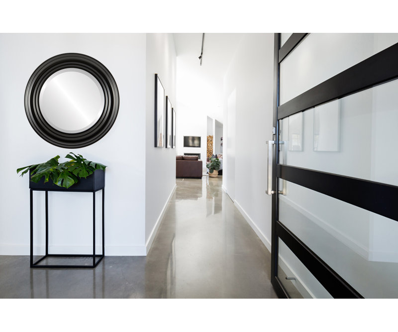 Worksop Round Mirror, 37" H x 37" W, Matte Black