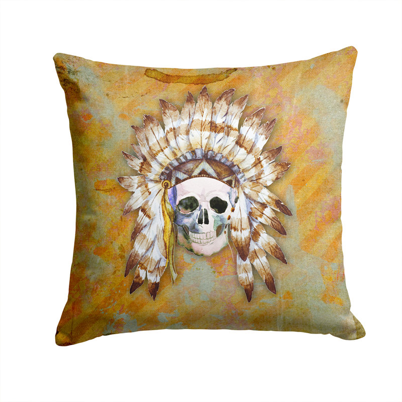 Coussin décoratif intérieur / extérieur Skull, 14 po x 14 po