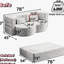 Lit double pliant gris foncé pleine grandeur, velours côtelé convertible, support en mousse, 2 coussins, sans assemblage, idéal pour les couchettes de lit mezzanine, revêtement en velours côtelé, structure, option d'économie d'espace-176586454