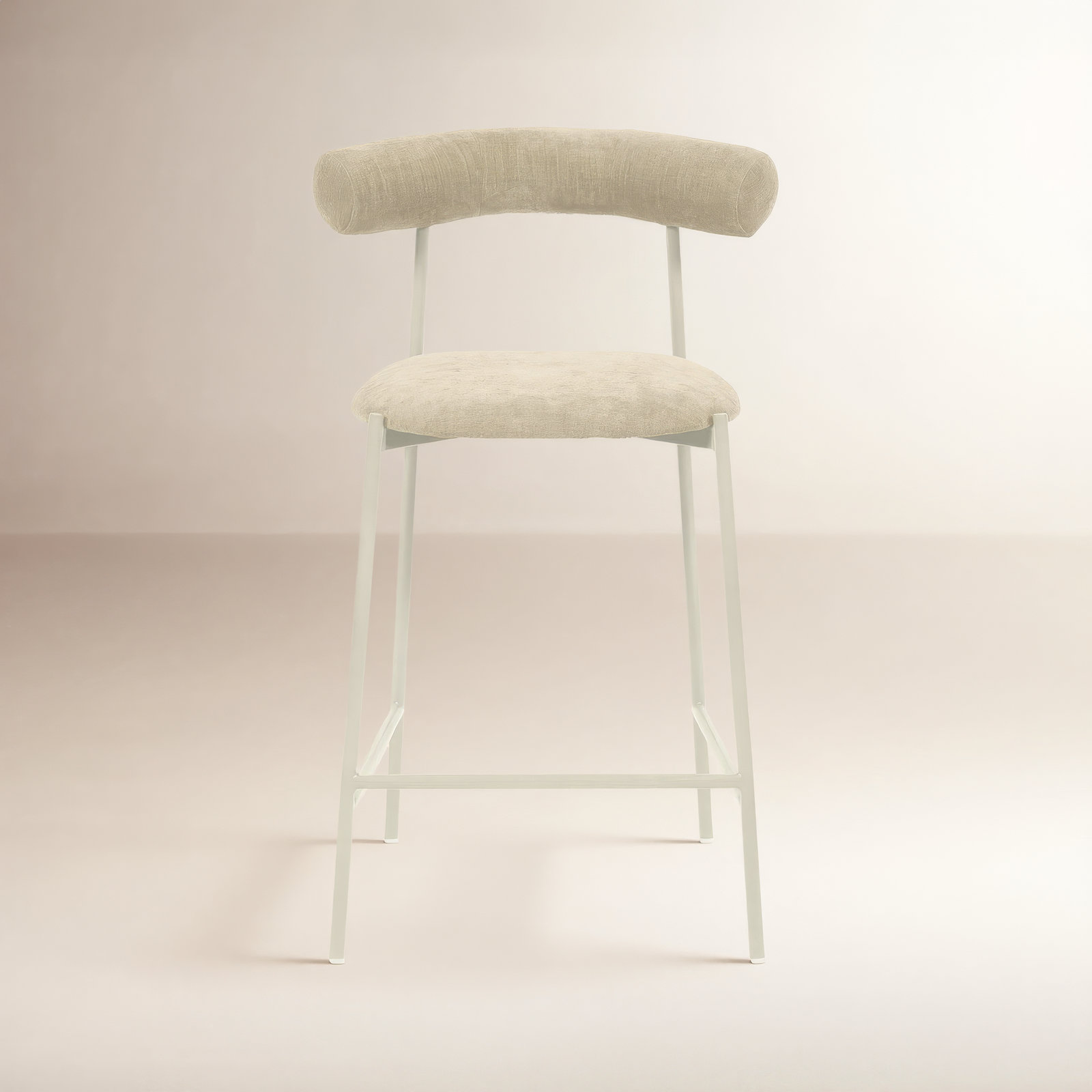 Geraldina Velvet Bar & Counter Stool, Taupe, Counter Stool (25.4” Seat Height)