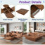 Table basse carrée en placage de marbre avec plateau coulissant et rangement-739487112