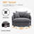 46" Oversized Swivel Chair With Ottoman Upholstered Deep Seat Accent Chair With 2 Pillows Suitable For Living Room, Bedroom, Lounge, Office-1731208891