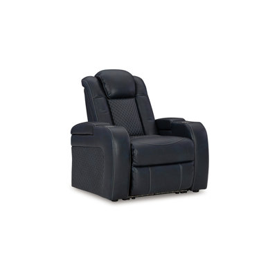 Fynne LED Power Recliner Chair, USB Port, Faux Leather