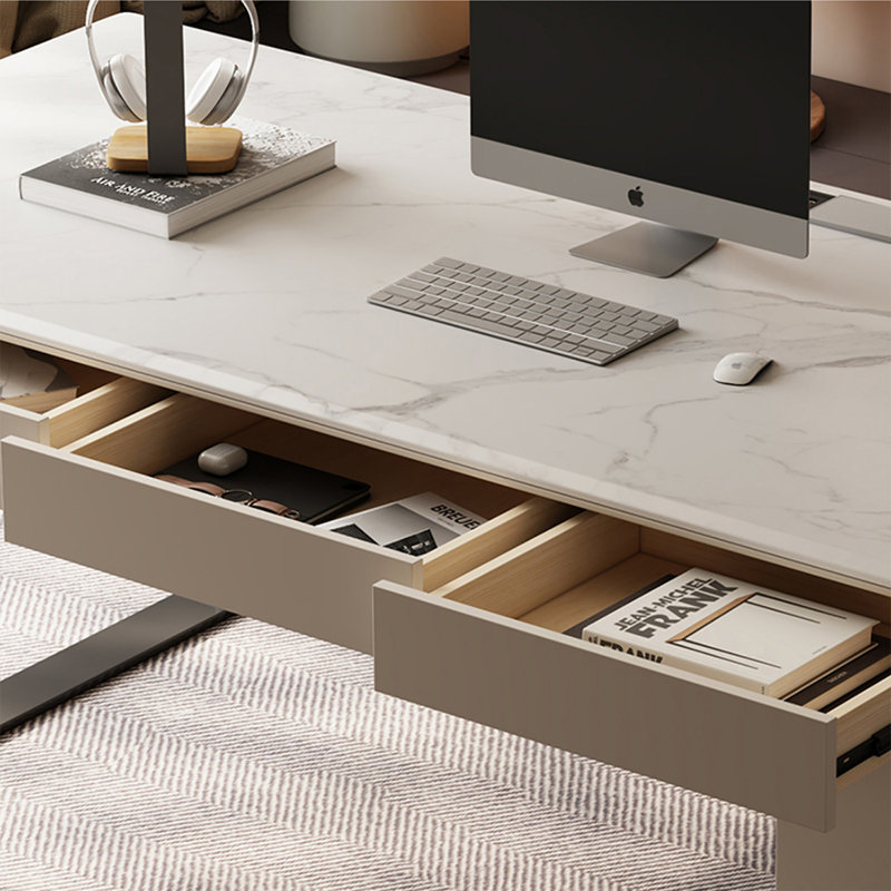 Bureaux modernes en pierre avec armoires, H 29,53 po x l 70,87 po x P 27,56 po, Oui