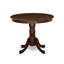 Ensemble de table de salle à manger 5 pièces pour 4 personnes comprenant une table de cuisine ronde avec piédestal et 4 chaises rembourrées en tissu de lin, acajou-1326178731-1243050145-1243050144