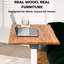 Bureau à roulettes pour ordinateur portable, réglable en hauteur, en chêne blanc massif de 70 cm (27,5 po), avec bord naturel.