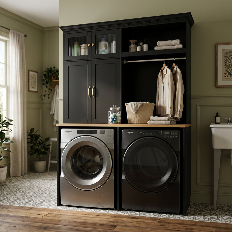 61" W Laundry Cabinet, Natural