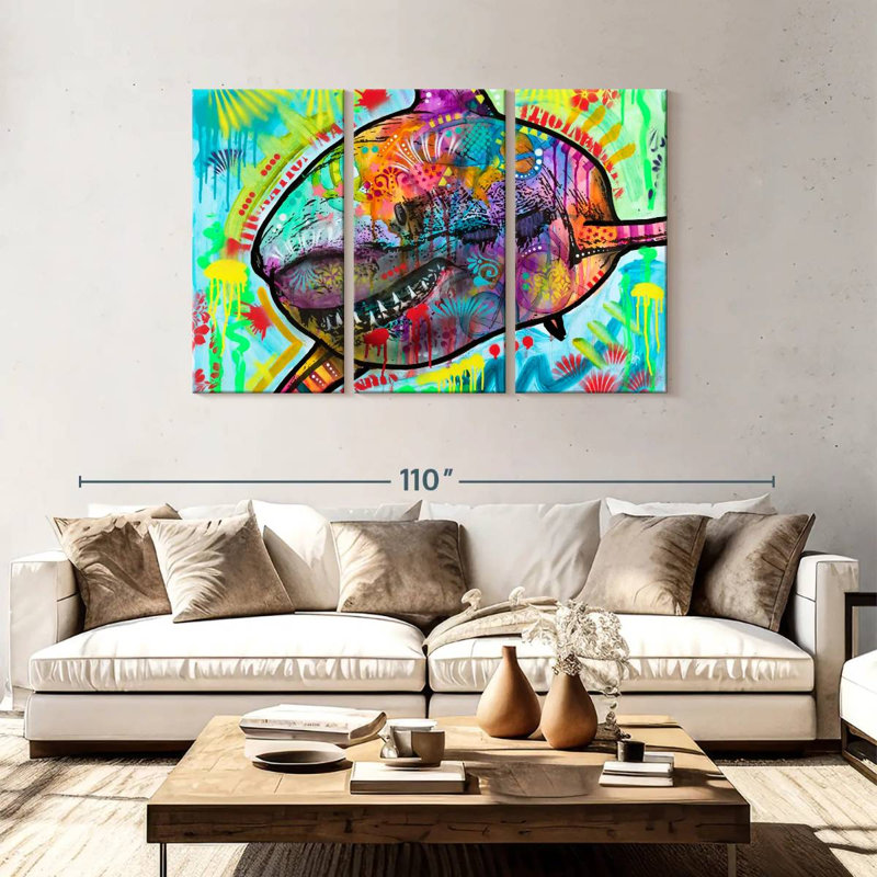 Colorful Shark, 48" H x 74" W