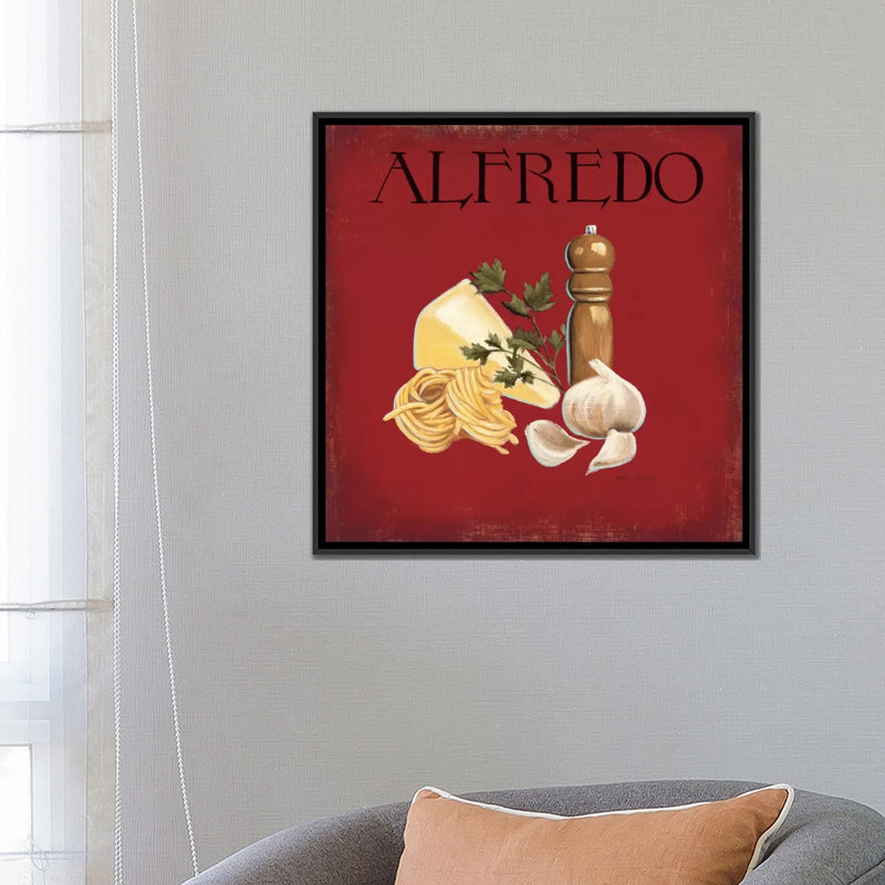« alfredo », impression sur toile, Toile avec cadre noir, H 18 po x l 18 po x P 1,5 po, Pas de tapis