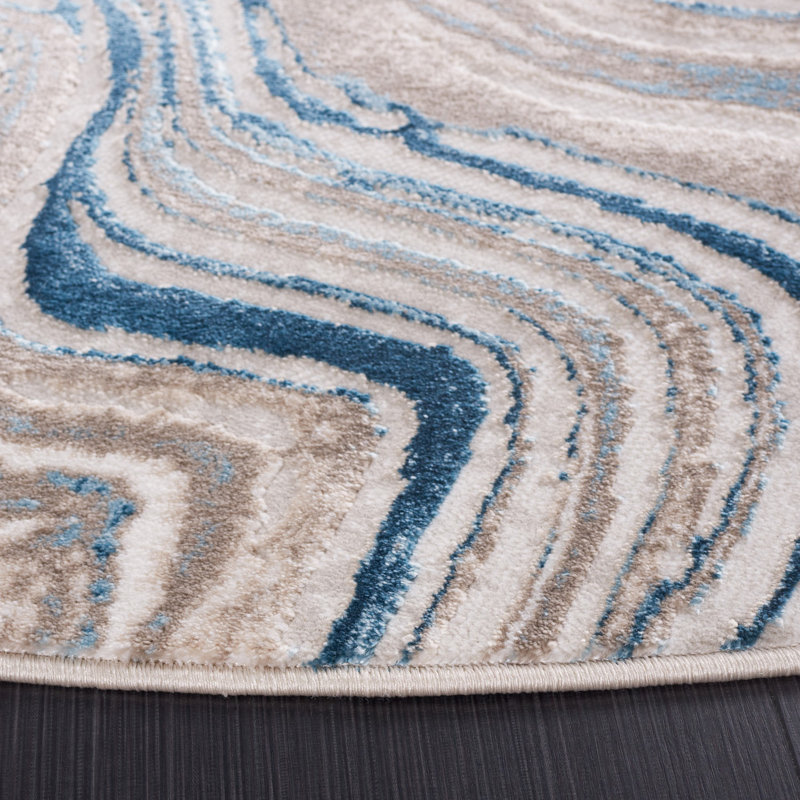 Tapis abstrait Meadow 500 Performance, Rond 6 pi 7 po