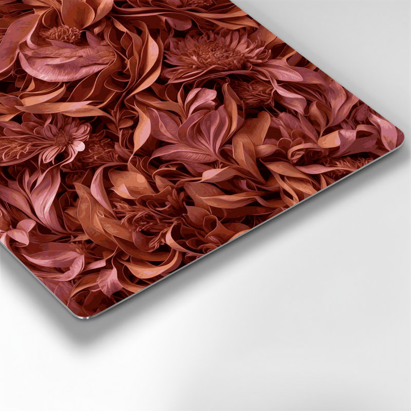 Abstrait floral 80, art mural en métal brun, H 32 po x l 32 po