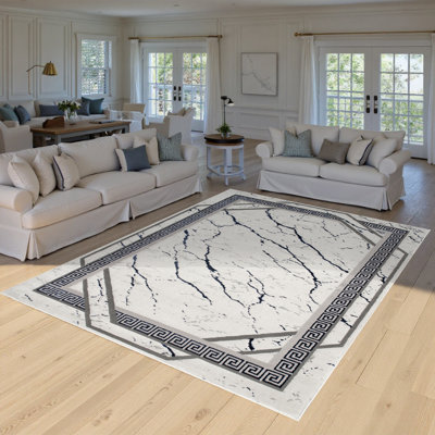 Tapis noir / gris / ivoire / beige Monaco Series